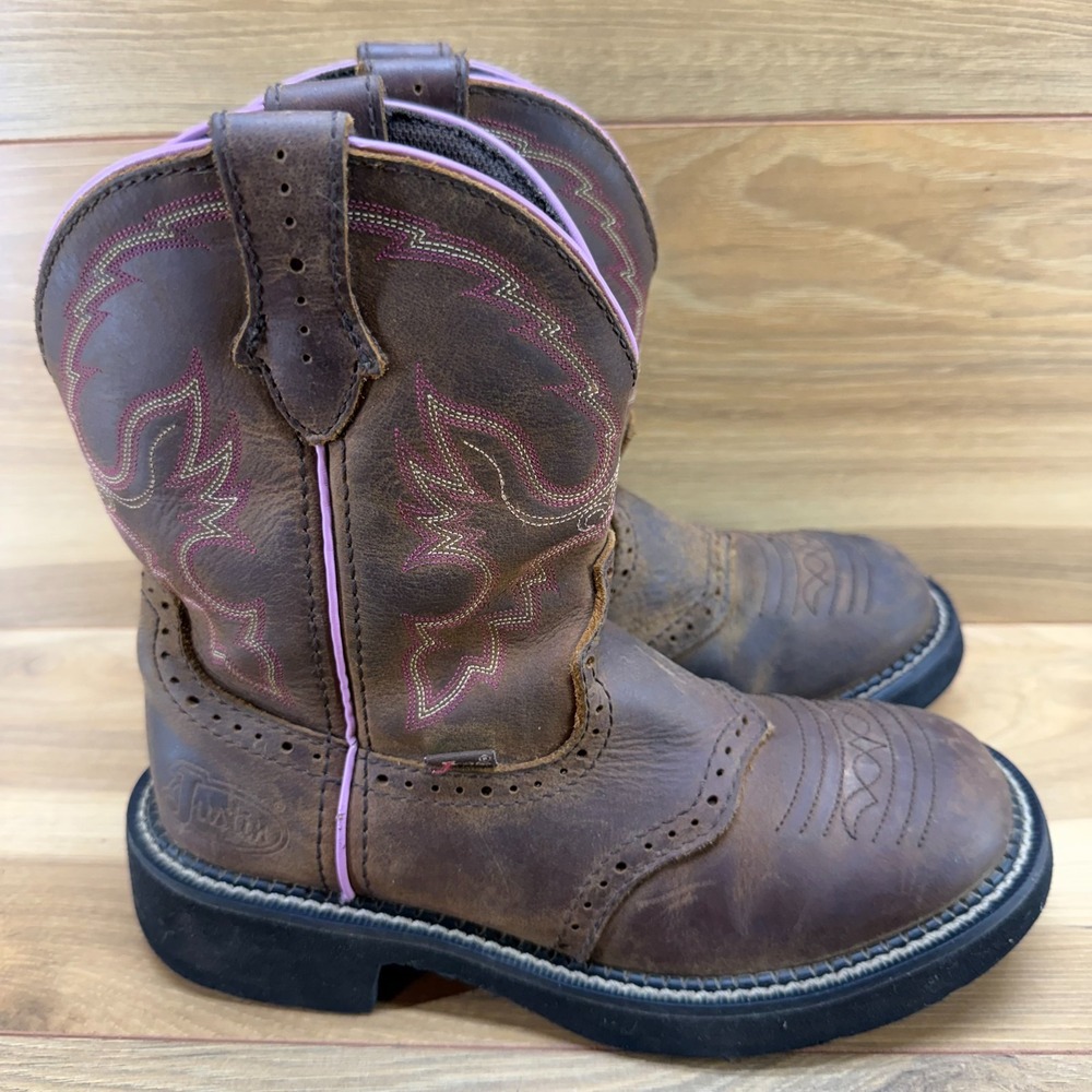 Justin Gypsy Boots Womens 6.5 Brown Leather Western Cowgirl‎ Short